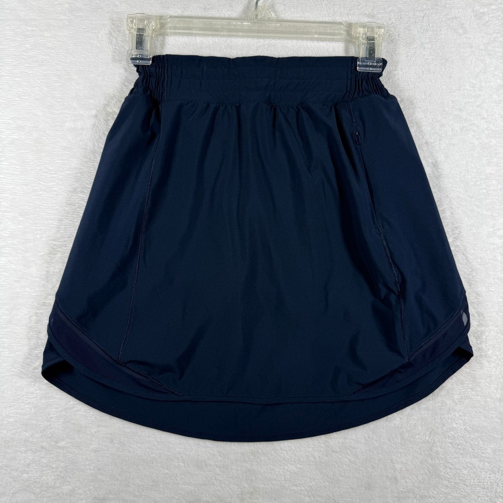 Lululemon Pace Rival Mid-Rise Skirt True Navy Blue Tennis Running Skort Size 4